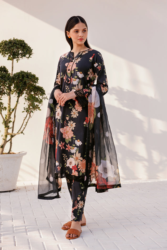 FARASHA - 3 PC UNSTITCHED SUIT - Dusky Glint