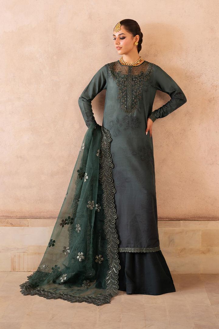 IZNIK - UE-324 Embroidered Raw Silk
