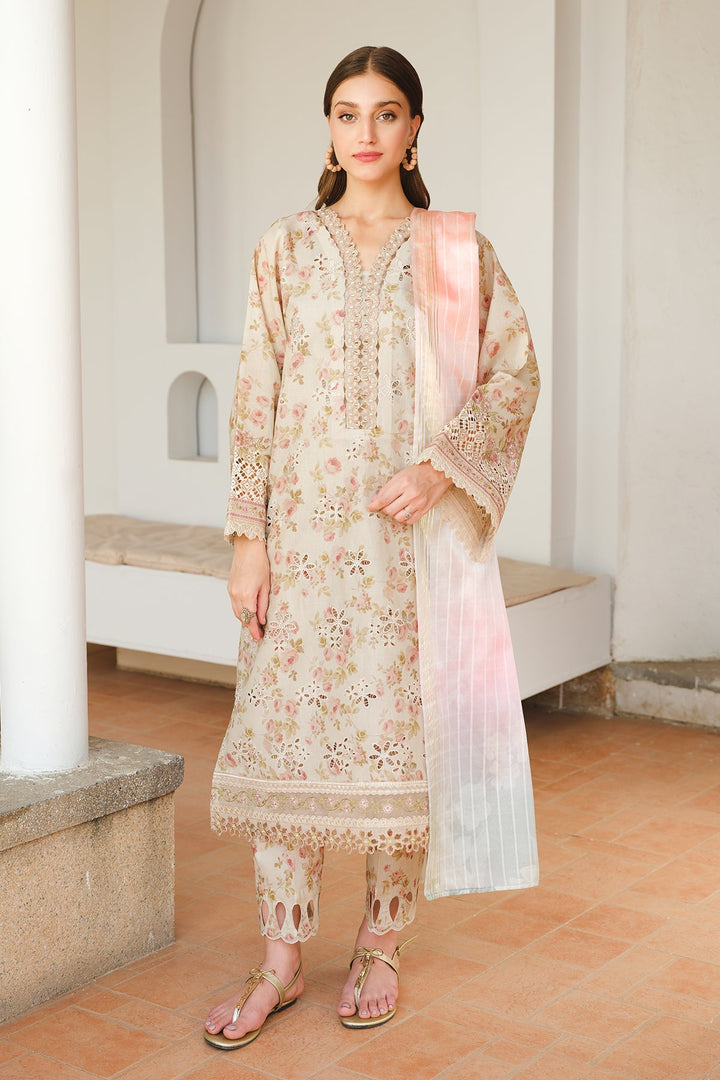 BAROQUE - EMBROIDERED PRINTED LAWN UF-656