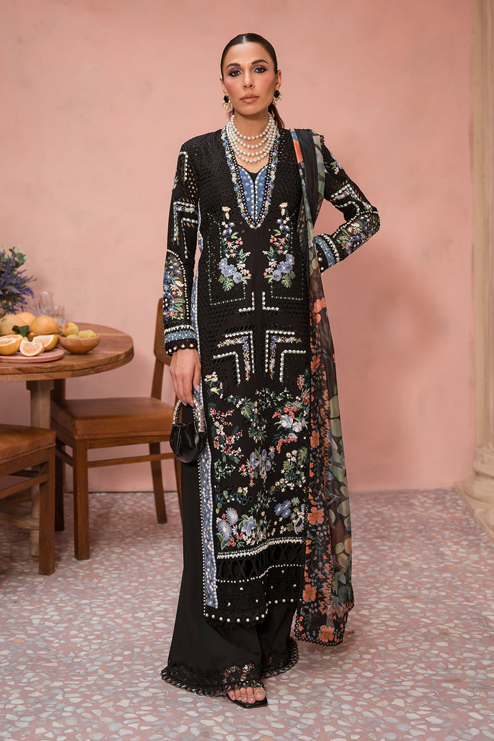 AFROZEH - THE PRINTED GARDEN - 3 PC UNSTITCHED SUIT - Midnight Muse