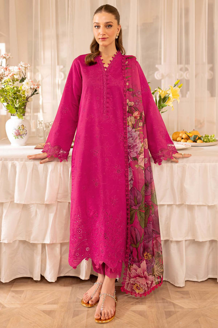 Farasha - 3 pc unstitched lawn suit - Aster