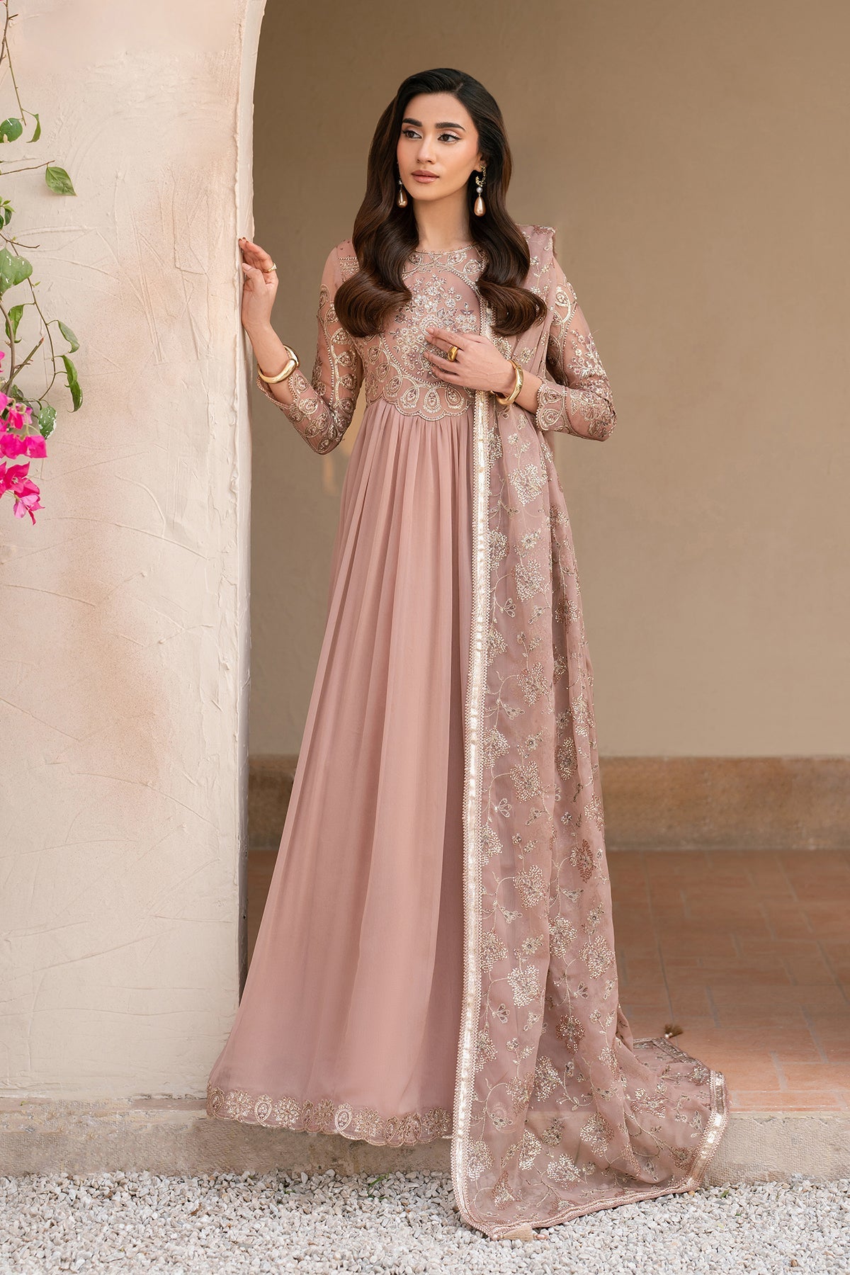 ALIZEH - Beige Dress 3 piece - RTW1027 – AMAYASHOP.com