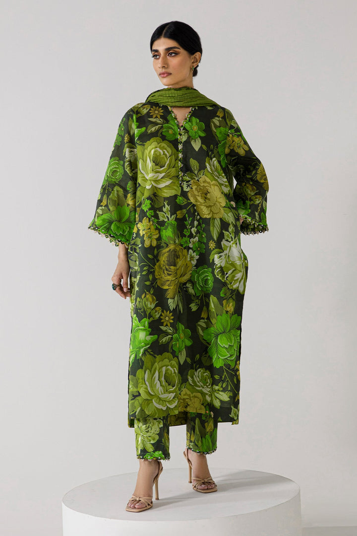 BAROQUE - 3 PC UNSTITCHED LAWN SUIT - UF-377