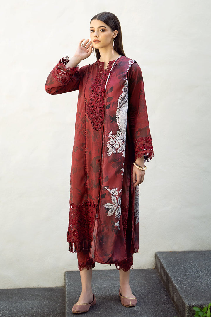 BAROQUE - EMBROIDERED PRINTED LAWN UF-545 -STITCHED